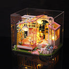 Miniature dollhouse with a music box melody, a handmade floral house gift for craft lovers and hobby builders Dream In The Flowers