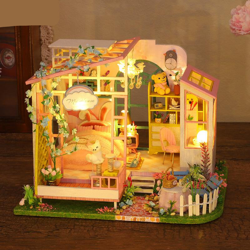 Floral miniature dollhouse, a handmade birthday and anniversary gift for diorama fans and DIY craft hobbyists Dream In The Flowers