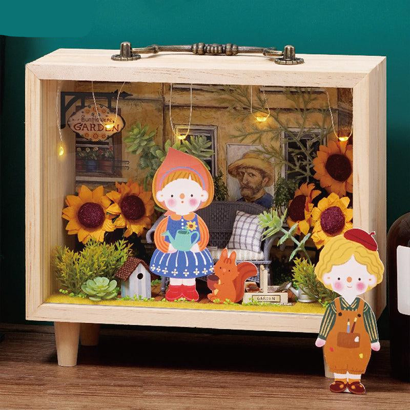 Handmade miniature dollhouse building kit that makes a thoughtful craft gift for hobbyists, adults, and teens Aromatic Bakery design.