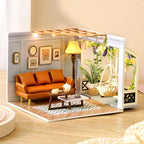 Relaxing screen free craft kit for miniature building that rewards patience with a display ready handmade wooden room box