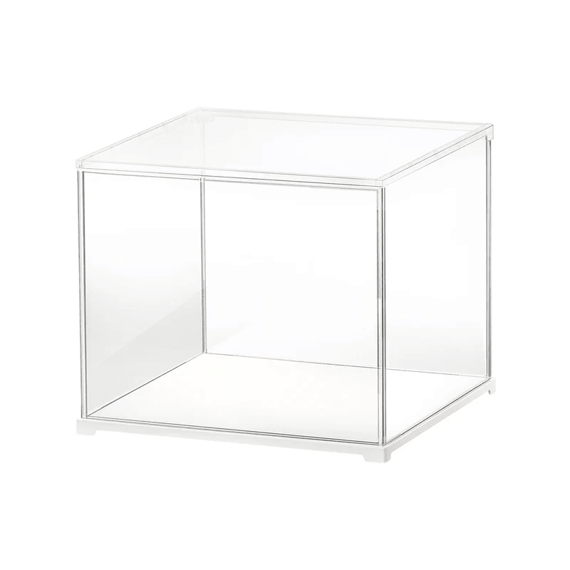 Clear acrylic display case and dust cover for finished miniature dollhouses and dioramas with a full 360 degree view