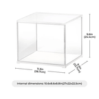 Home decor display case for miniature dollhouses and dioramas with clear panels and dust free enclosed protection