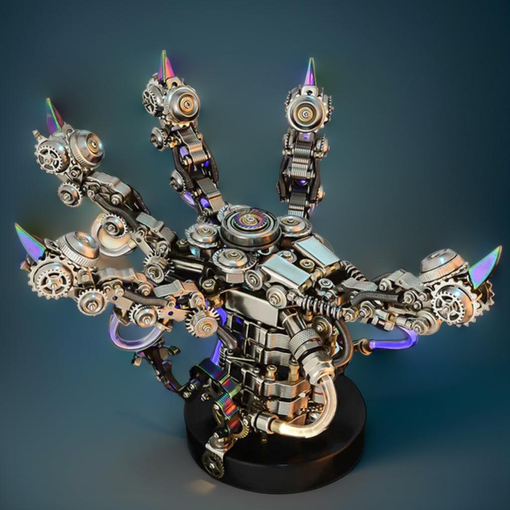 Dragon claw night light cradling a lit orb, a stainless steel model kit lamp for bedside tables and office desks