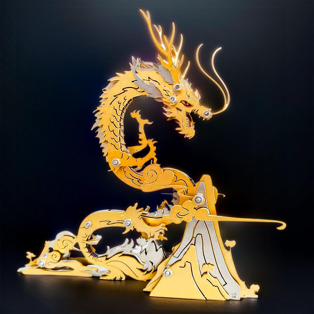 Dragon collectible and metal building kit gift for mythology fans and dragon lovers styling a desk display Green