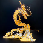 Dragon collectible and metal building kit gift for mythology fans and dragon lovers styling a desk display Green