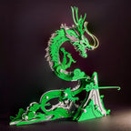 Silver dragon figure and 3D metal puzzle gift for dragon lovers, mythology fans and metal model kit builders Silver