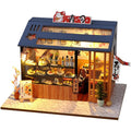 Miniature Japanese sushi shop dollhouse kit in 1:24 scale with a lit display counter for adult miniature collectors Cute sushi