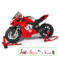 1:6 Ducati Panigale V4R alloy diecast motorcycle model in Corse race livery with two paddock stands and USB cable included