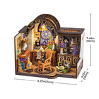 Assembled 267 piece wizard study miniature as reading corner decor, magic study craft kit gift for birthday and Christmas