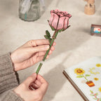 Make your own wooden rose from laser-cut pieces, a hands-on DIY craft and everlasting pink rose keepsake for a loved one Pink Rose