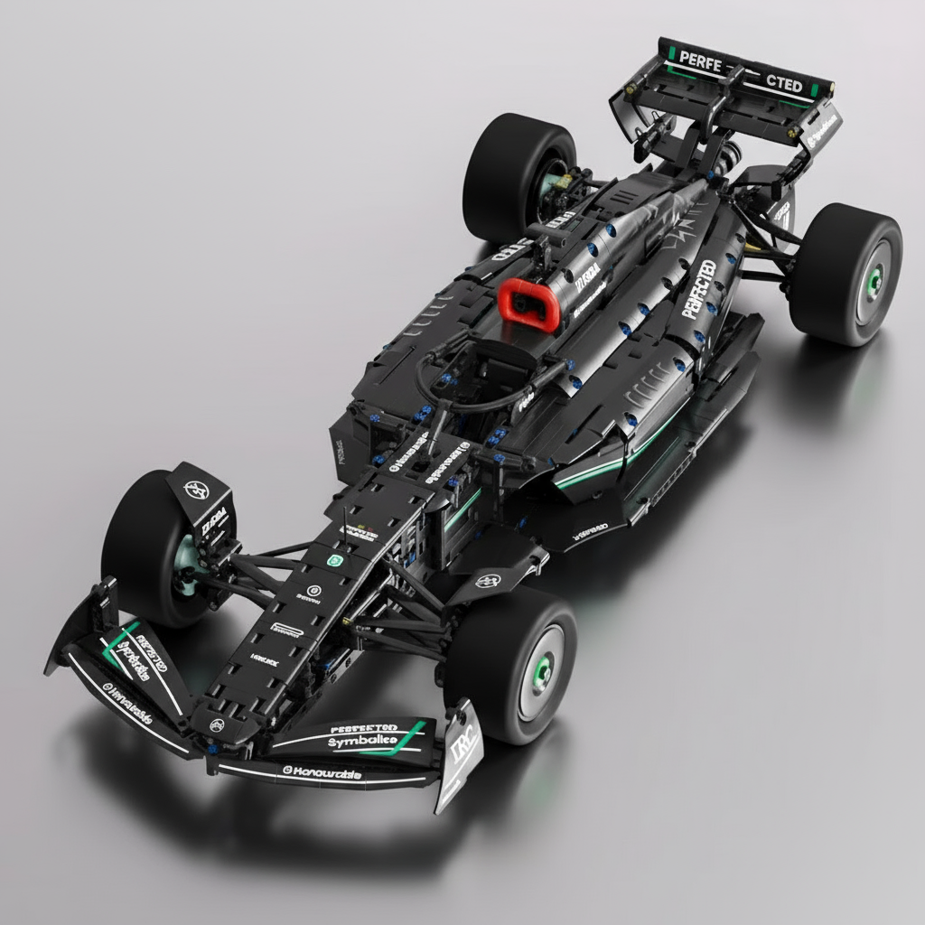 F1 Formula Racing building blocks 1:8 scale model car kit with 1724 pieces and carbon fiber detail for adult builders