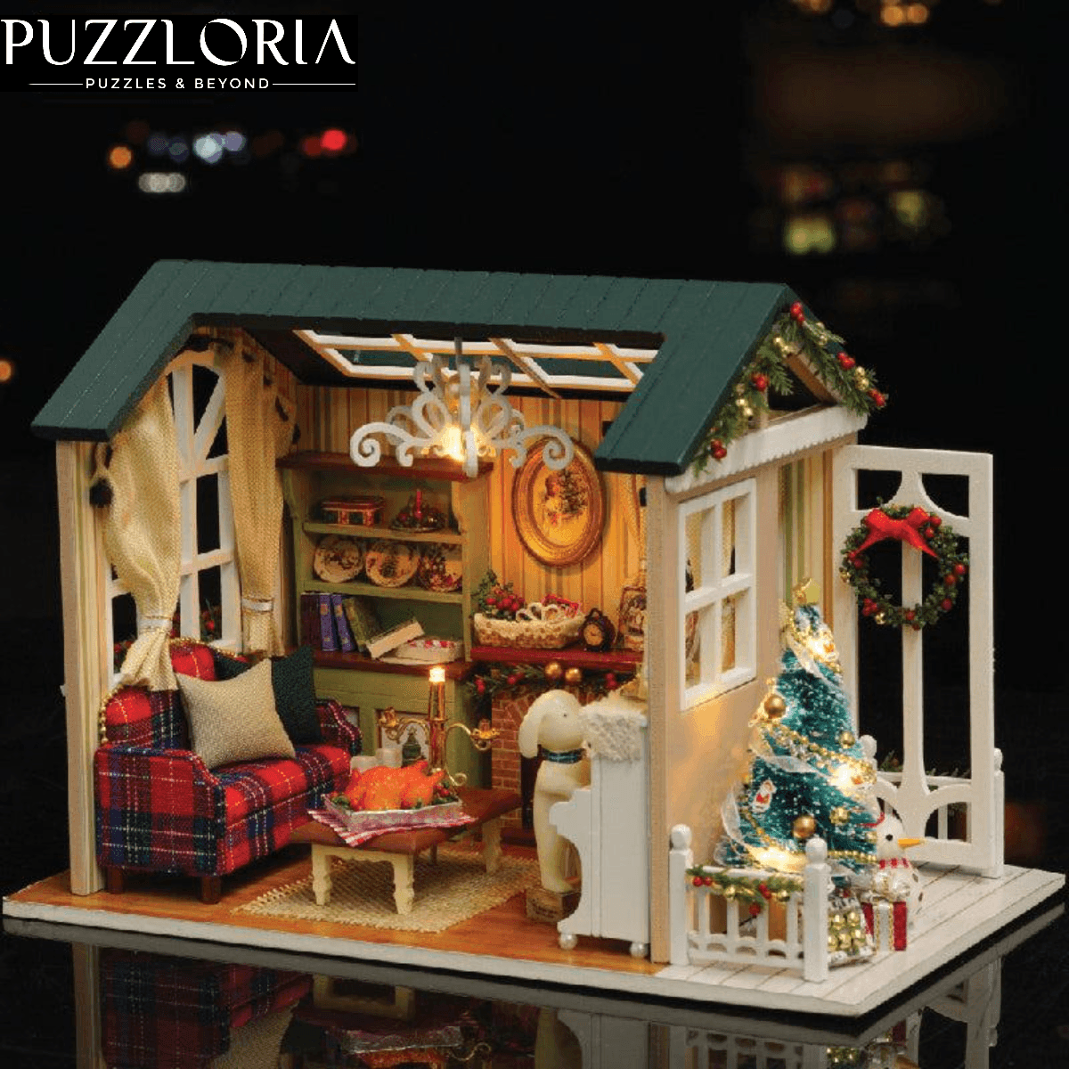 Handmade holiday gift for fans of miniature worlds, a festive mantel and shelf decoration to build at home