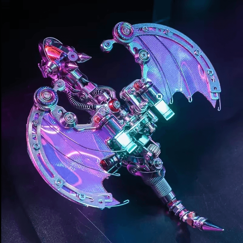 Purple red dragon with movable folding metal wings, an articulated 3d metal puzzle model for adult puzzle fans Purple Red