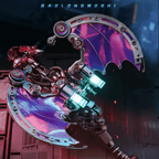 Purple red metal dragon wing with precision-cut gears and rivets, a detailed mechanical 3d metal puzzle build project Purple Red