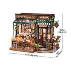 Finished French bistro dollhouse display and crafting gift for adult miniature collectors who love Parisian decor