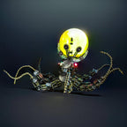 Steampunk octopus desk lamp and metal model kit with a color changing LED base for a home office and shelf decor Star light Sky Light