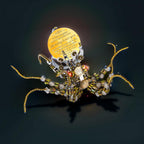Metal steampunk octopus with adjustable tentacles and a five claw head built from a 2400 piece model kit for adults Star light Galaxy Light