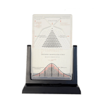 Bean machine showing Pascal's triangle and the standard deviation formula printed on clear acrylic for statistics class