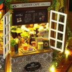 Garden cafe craft kit for adults, a detailed miniature dollhouse gift for hobbyists and model house collectors