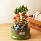 Woodland fairy garden dollhouse miniature kit finished under a glass dome, a glowing LED display piece for adult crafters