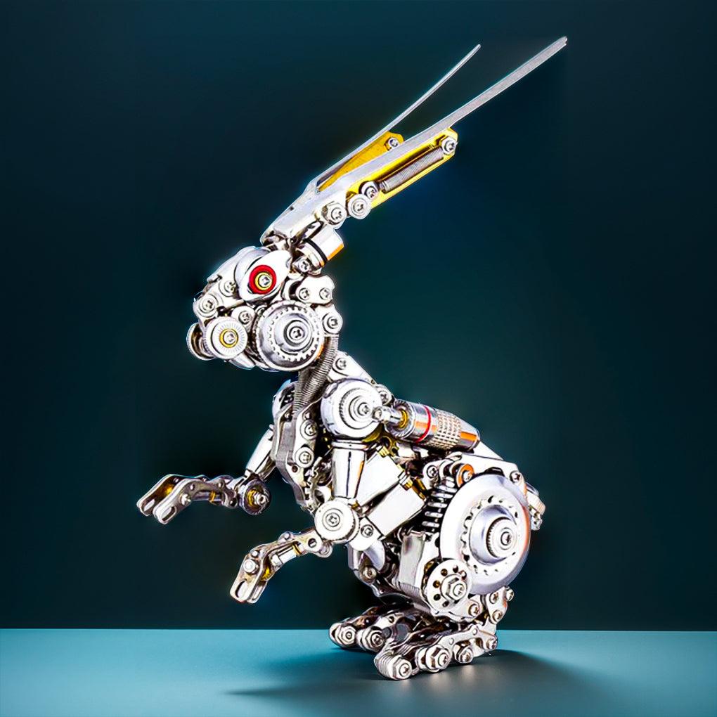 3D metal rabbit puzzle with 500 stainless steel pieces and exposed gears for adult model builders and collectors Multicolored Primary
