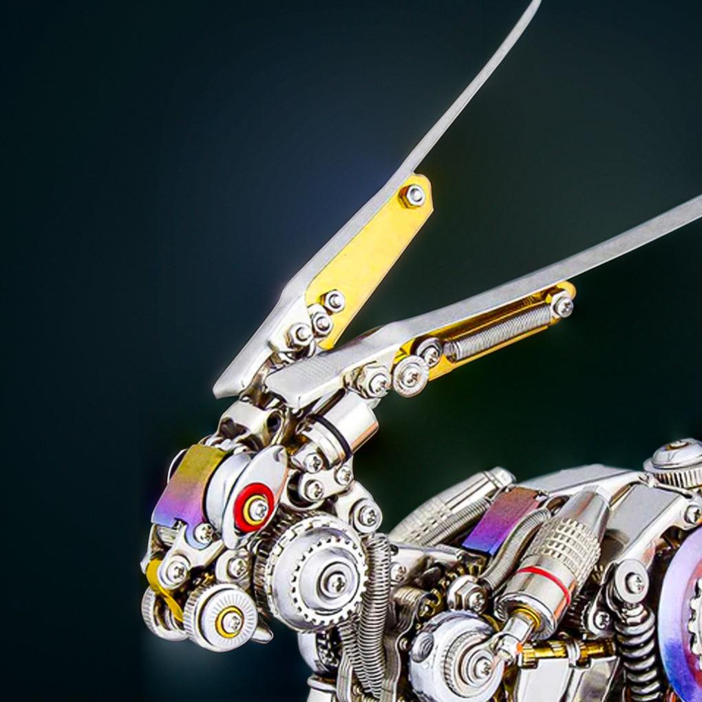 Gear driven metal rabbit sculpture for experienced hobbyists who enjoy challenging five star metal assembly kits Multicolored Primary
