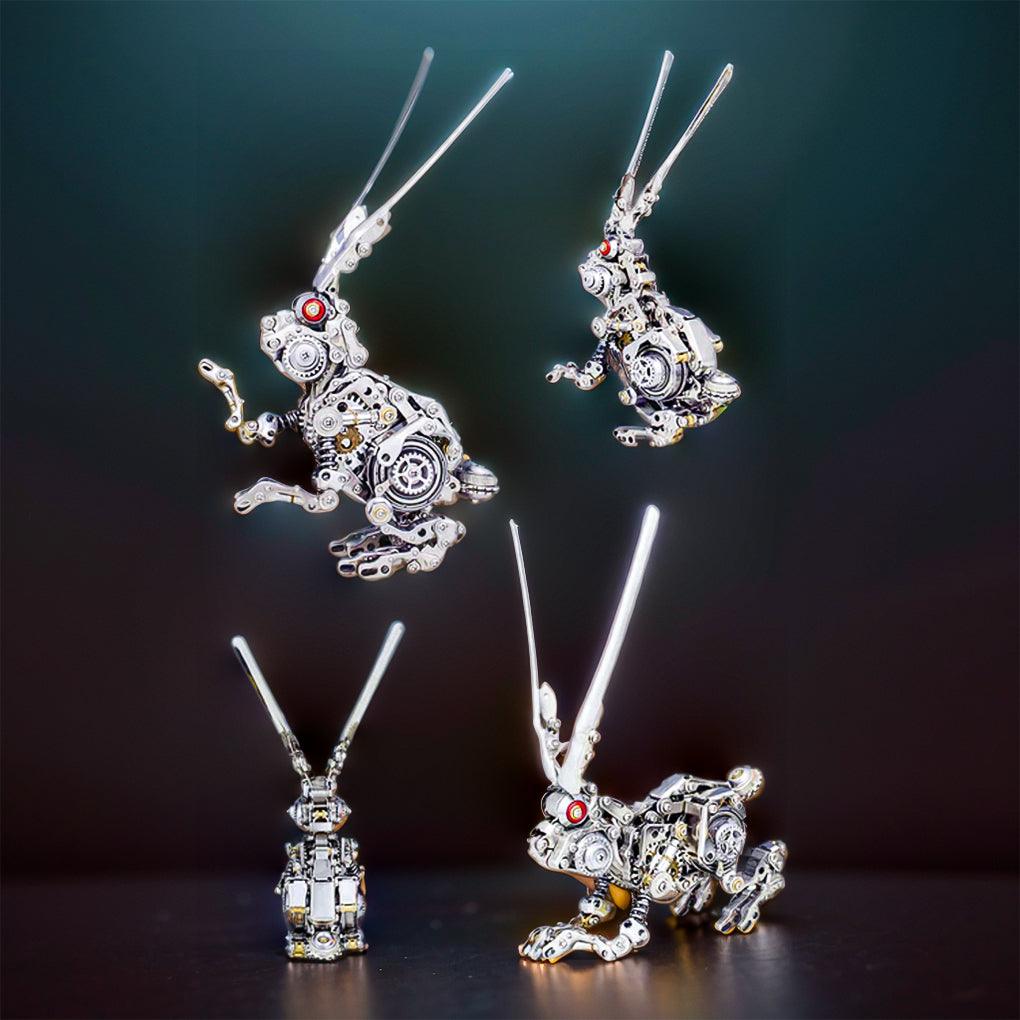 Exposed gear rabbit model kit for collectors of steampunk and mechanical animal figures who want a display piece Multicolored Primary