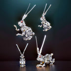 Exposed gear rabbit model kit for collectors of steampunk and mechanical animal figures who want a display piece Multicolored Primary