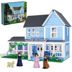 Gilmore Girls block house with three character figures and a garden, a collectible building set and gift for TV series fans