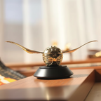 Golden Snitch Solar Car Air Freshener Dashboard Ornament with Flapping Wings for Wizard Fans
