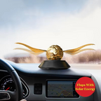 Golden Snitch Solar Car Air Freshener Dashboard Ornament with Flapping Wings for Wizard Fans