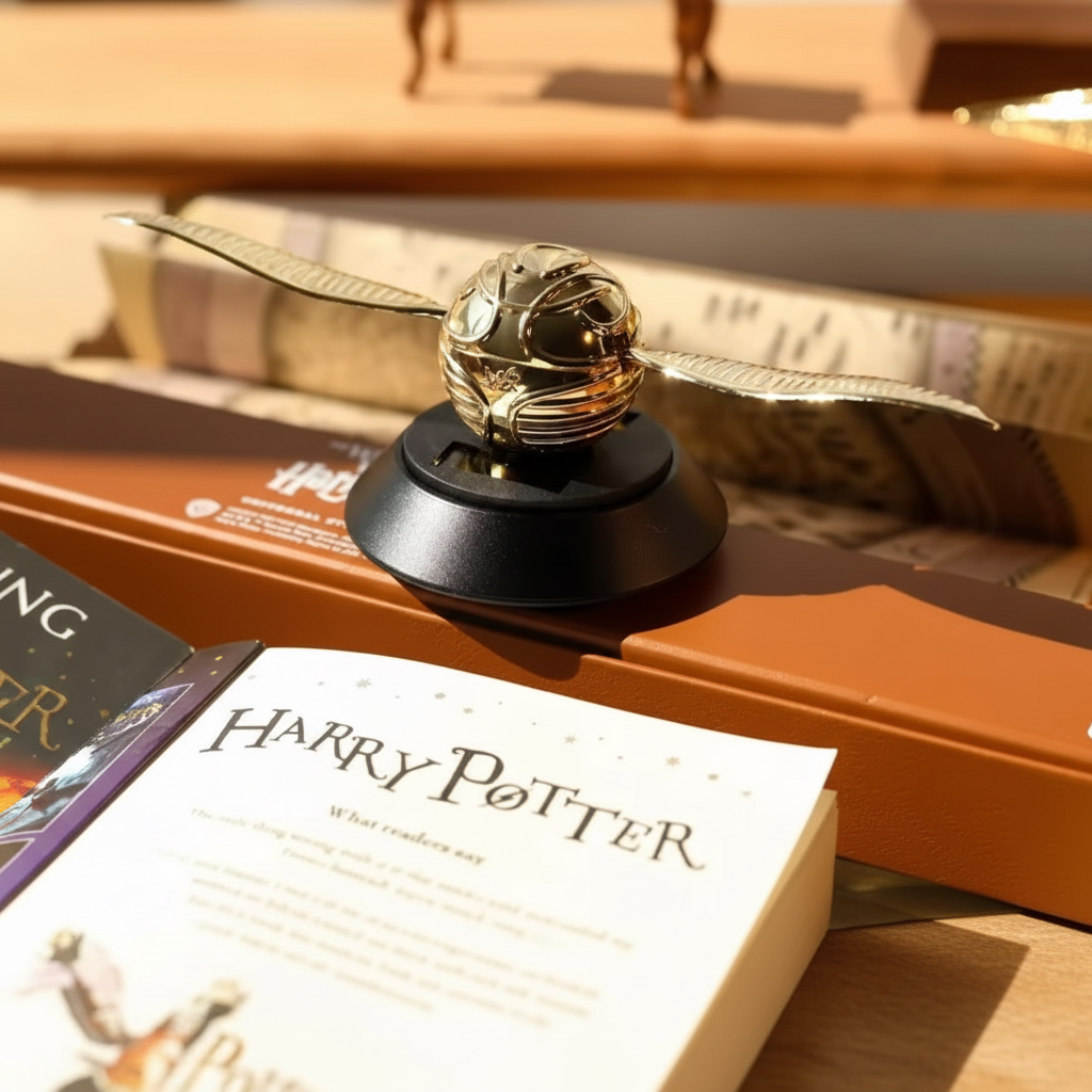 Golden Snitch Solar Car Air Freshener Dashboard Ornament with Flapping Wings for Wizard Fans