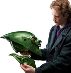 Green Goblin helmet interior with detachable ear piece, adjustable padding and hinged neck for wearable Marvel roleplay