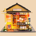 Grocery store miniature dollhouse kit in 1:24 scale, a lit Japanese market shop for adult model makers and hobby gifts