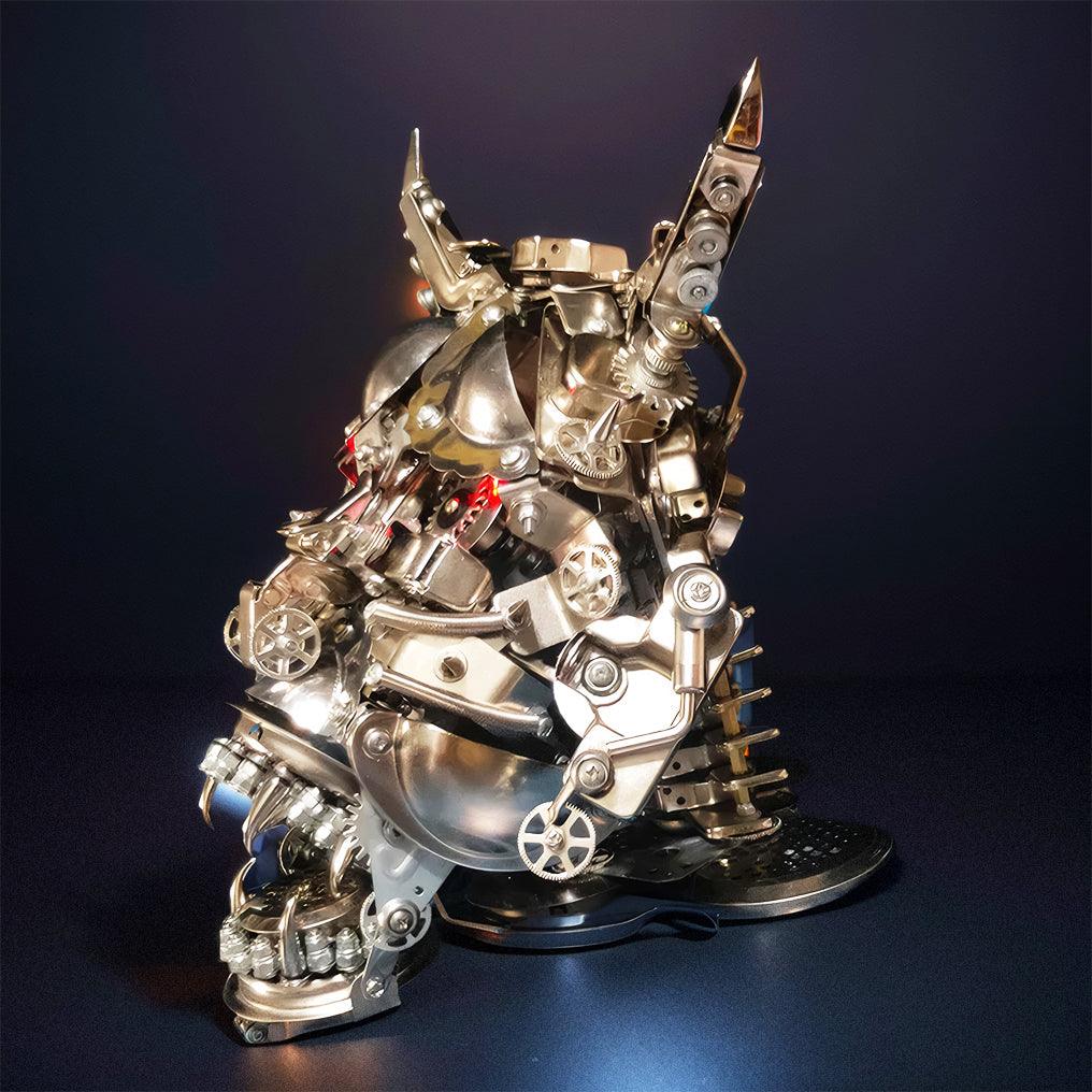 Oni Hannya wall mask centerpiece for home gallery decor, an intermediate to advanced metal puzzle kit for adults