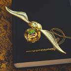 Golden Snitch ring box with gold plated wings that open to a velvet insert for a Harry Potter proposal keepsake RNGBX1