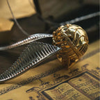 Silver wing snitch ring box with a chain, a Harry Potter anniversary keepsake and desk decor gift for collectors RNGBX2