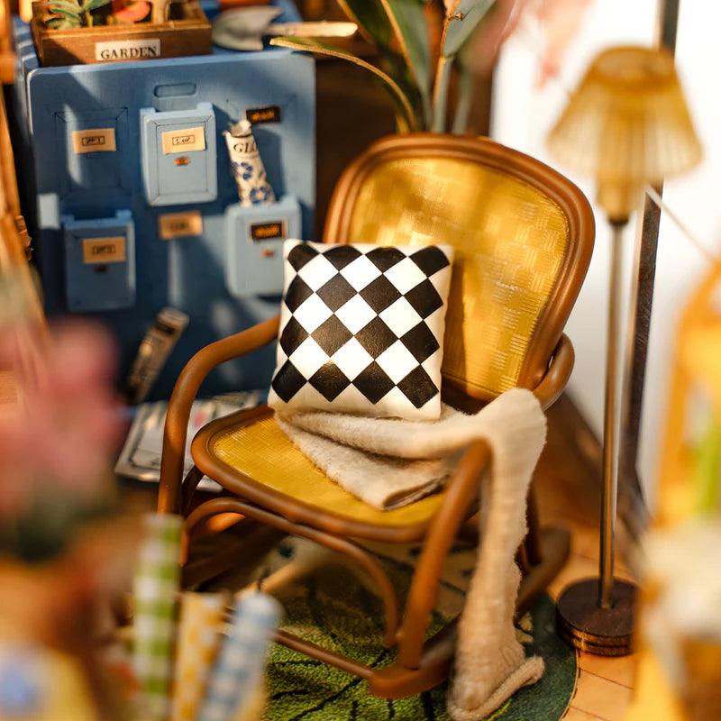 French inspired garden courtyard book nook that reads as a tiny sunlit scene tucked between your favorite books