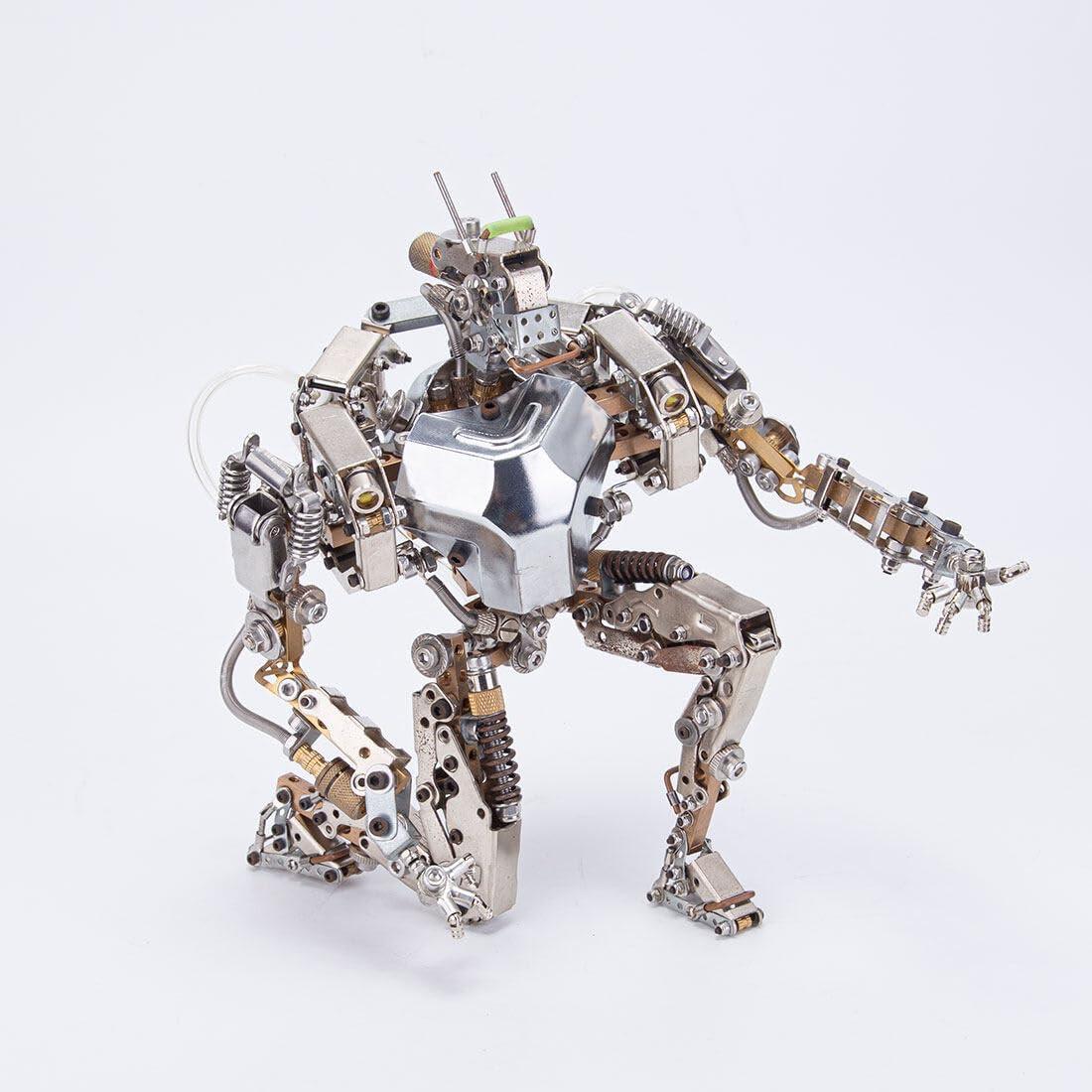 Future mech warrior metal model kit with 26 articulated joints and LED lighting for poseable display