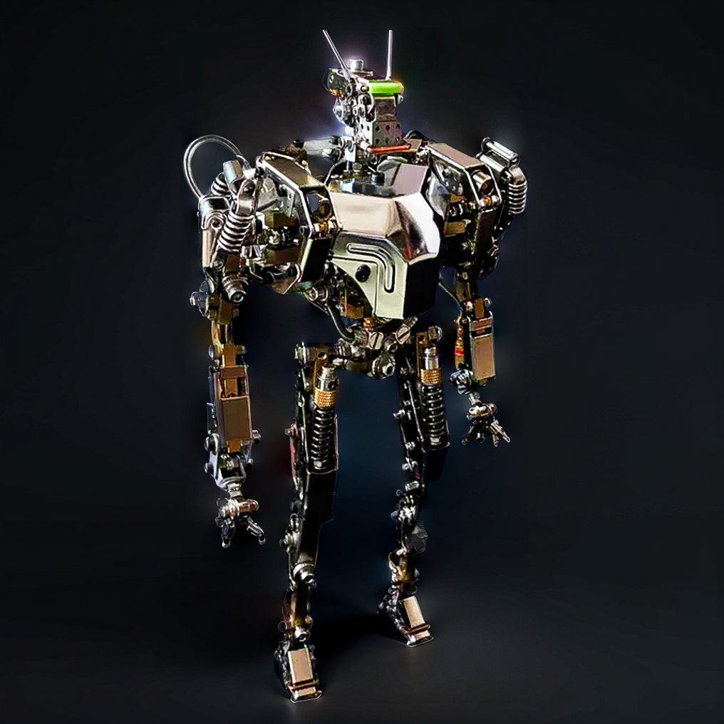 Poseable mech robot with 26 articulation points and dual fuel cells, a desk centerpiece for sci-fi fans