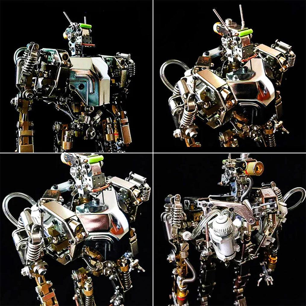 Future robot warrior assembly kit with screw and rod build, no glue, for patient sci-fi model makers