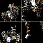 Sci-fi robot centerpiece with swaying antenna and glowing LED accents for desk and shelf home display