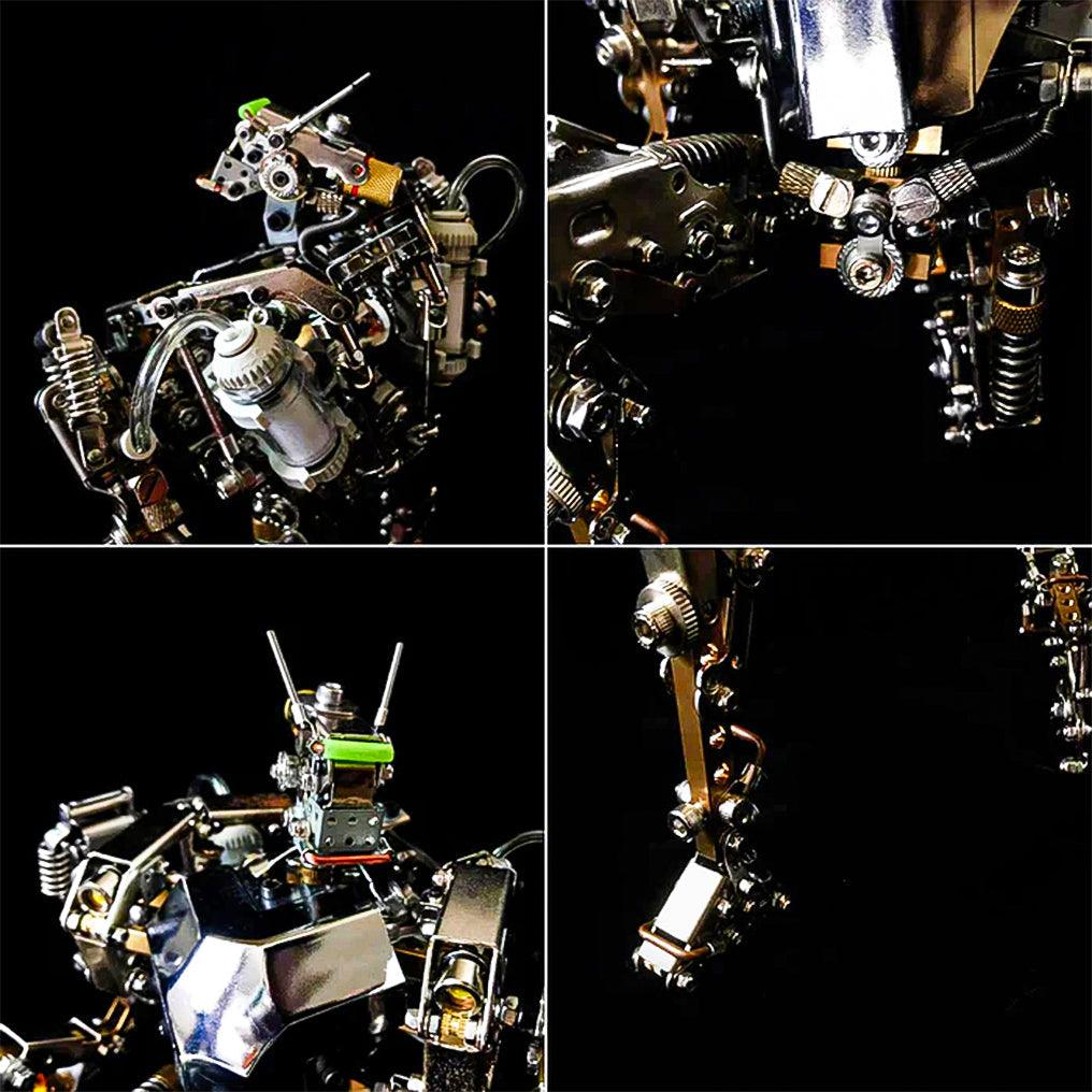 Sci-fi robot centerpiece with swaying antenna and glowing LED accents for desk and shelf home display