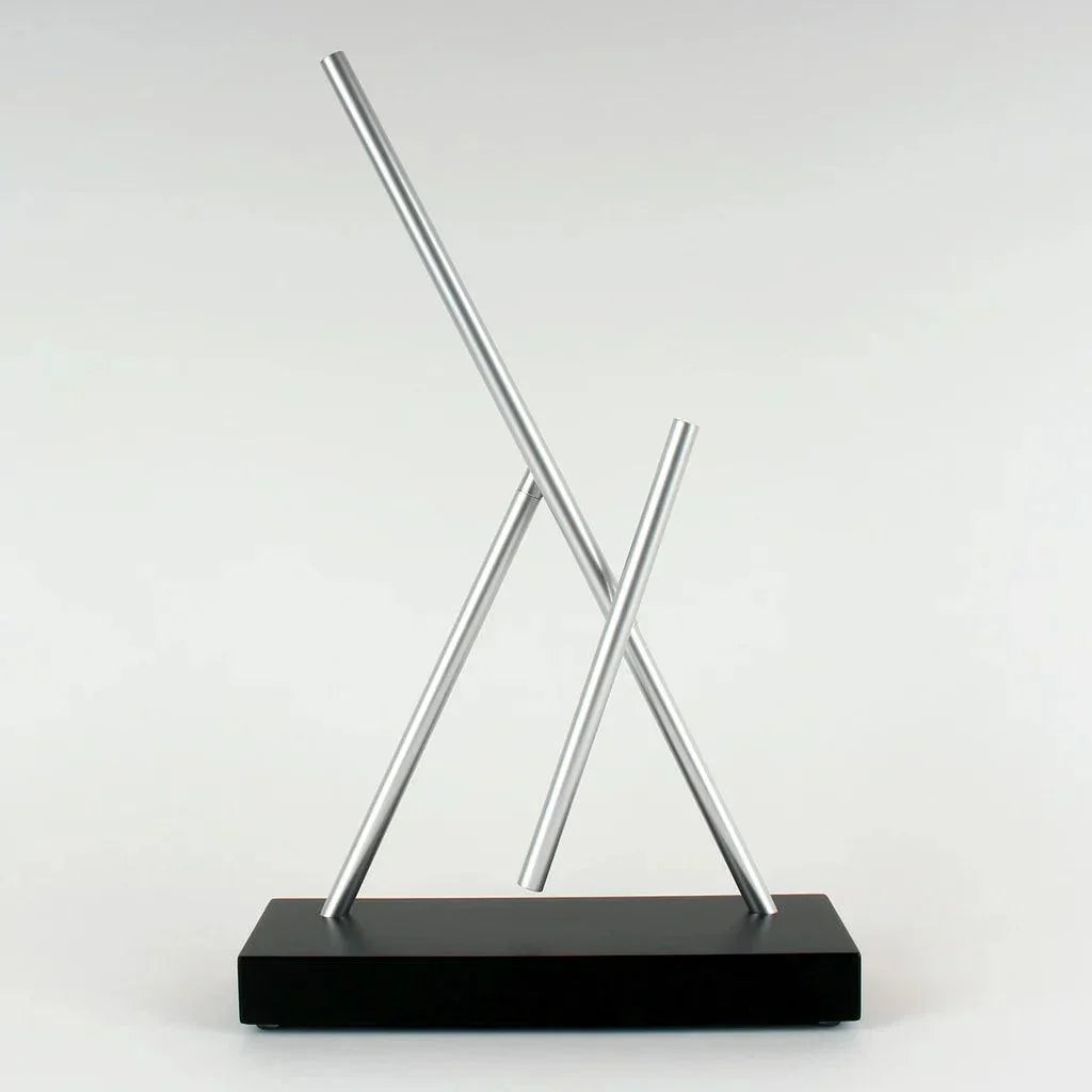 Newton pendulum swinging sticks desk toy from the Pepper Potts Iron Man 2 scene, a Black kinetic sculpture for a home study