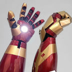 Wearable Iron Man Mark 42 LED gauntlet with glowing palm repulsor light for Marvel cosplay and movie replica display Left Hand Right Hand