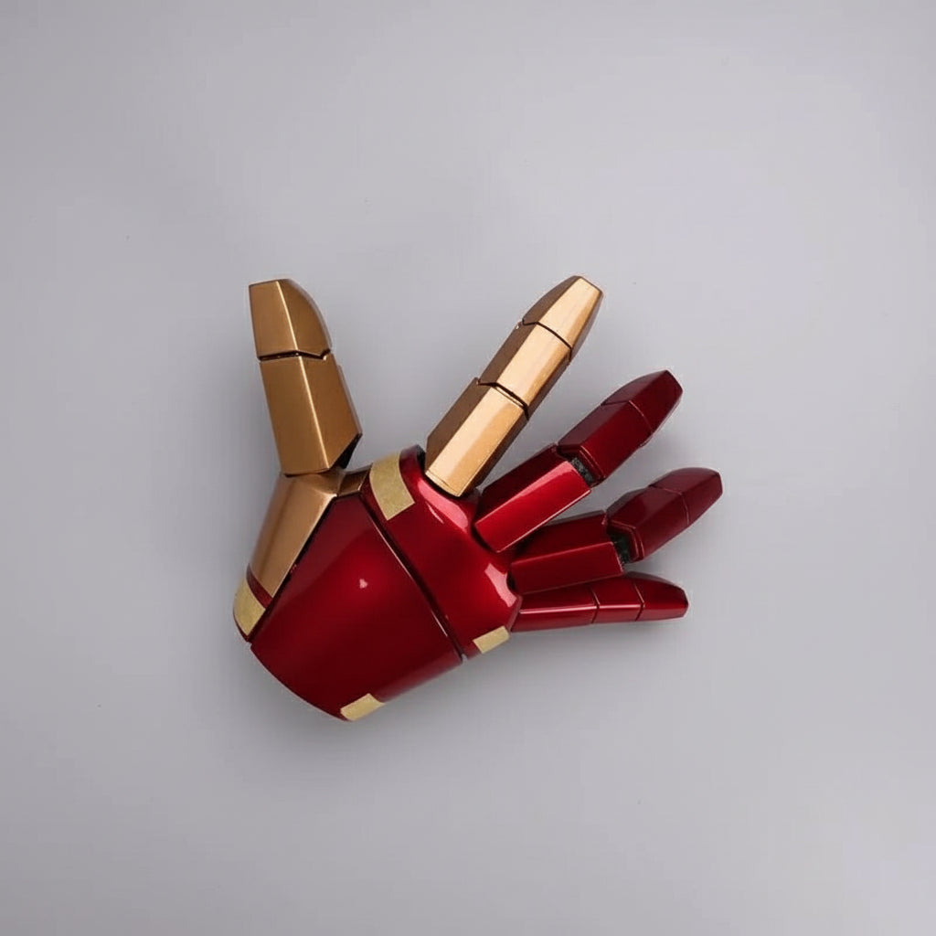 Iron Man MK42 open-palm gauntlet with LED repulsor light effect for cosplay display and collector setups Left Hand Right Hand