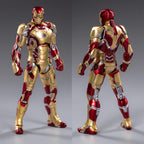 Mark 42 Iron Man poseable action figure with red and gold metallic armor and repulsor detail for Marvel display shelf