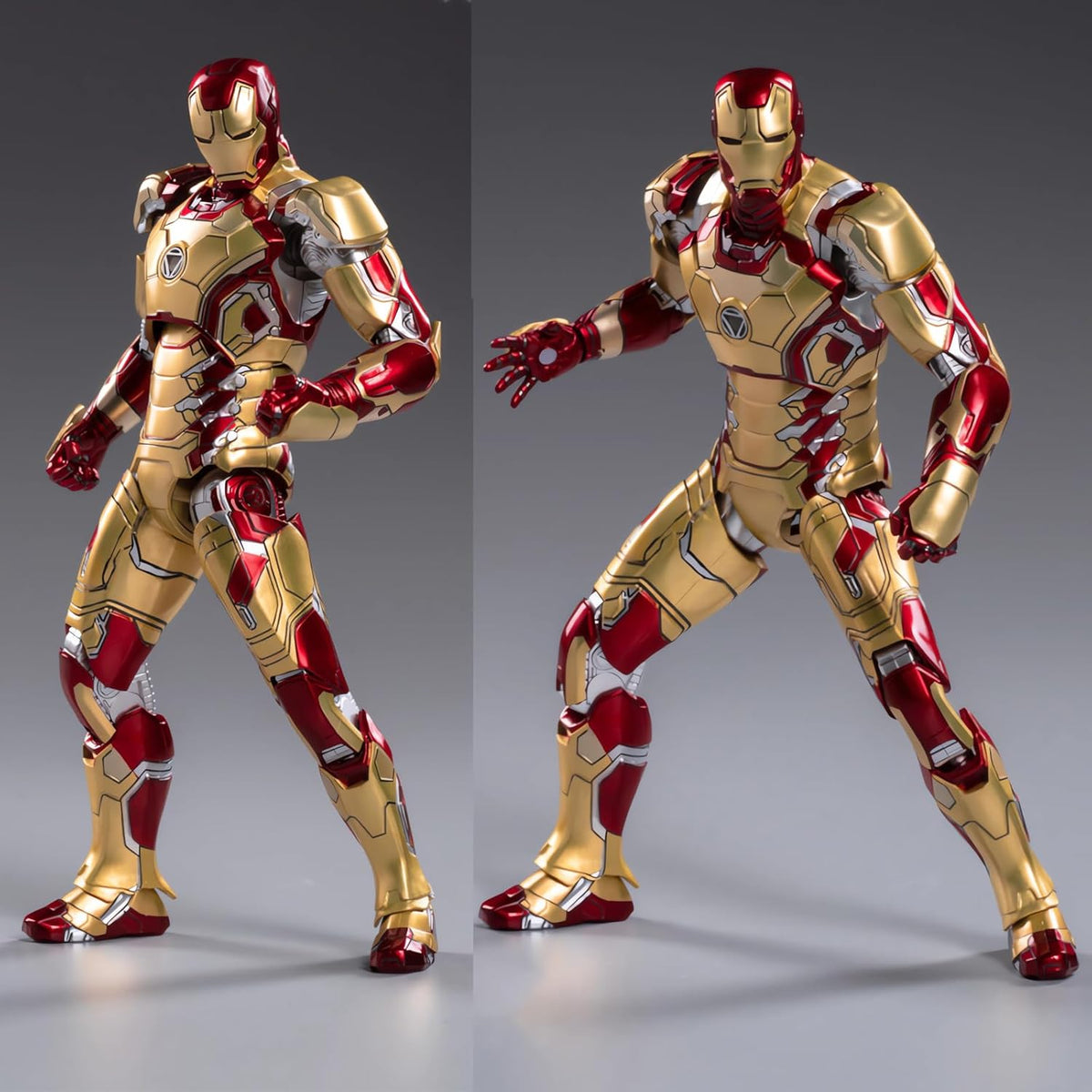 Iron Man MK42 1:10 scale figure with interchangeable open palms and fists for flight and combat display poses