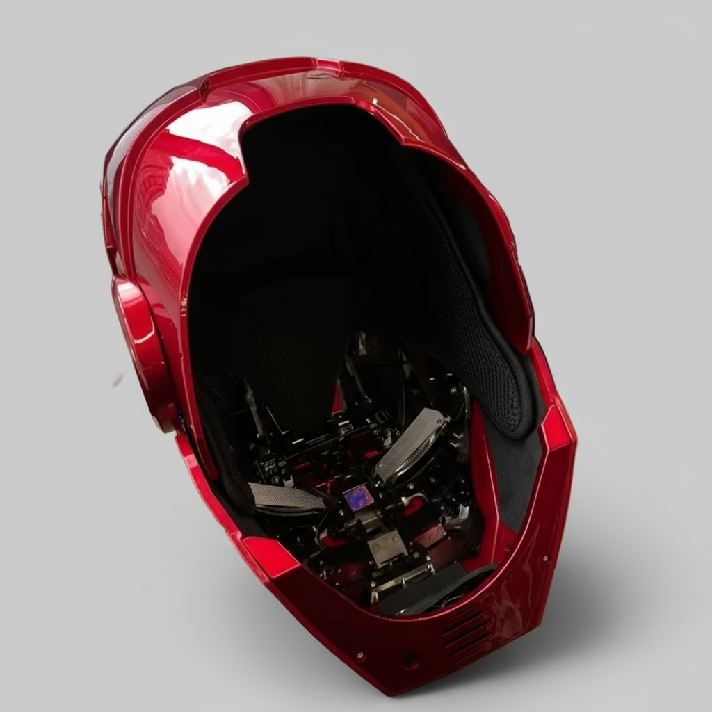 Motorized faceplate Iron Man MK5 collectible helmet with Jarvis voice control and led eyes in Gold and Silver MK5-60CM-ALL-GLD