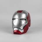 Gift for Marvel fans Iron Man MK5 helmet with Jarvis voice control and motorized faceplate in Gold and Silver